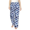 thumbnail image 2 of Lsque Blue Roses Print Women's Pajama Pants, Lounge Pant - Comfortable Home Wear,Elastic Waistband, Stylish Design-XX-Large, 2 of 9
