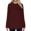 thumbnail image 6 of Admvng Women Sweatshirt Round Neck Solid Color Loose Fitting Long Sleeve Hoodless Sweatshirts，Size S-3XL, 6 of 6