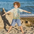 thumbnail image 3 of FORMRS Boys Rash Guard with Short Sleeves UPF 50+ Swim Shirts Sizes 3-12T, Colorful Wildflowers, 3 of 6