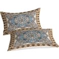 thumbnail image 2 of LAICAIW Boho Chic Floral Quilt Cover, Colorful Boho Striped Bedding Set, 3-Piece, Queen, 2 of 7