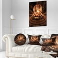 thumbnail image 3 of Designart Modern Fractal Brown Dom - Abstract Throw Pillow - 12x20, 3 of 5