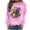 #022-Pink, variant on Xuyuer Women's Carnival Printed Long Sleeved Round Neck Mardi Gras Sweatshirt Carnival Outfits Women Carnival Sweatshirts Fat Tuesday Fashionable Pullover Tops