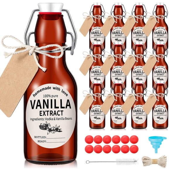 Set de botellas de vidrio con tapa abatible Vesici Homemade Vanilla, 200 ml