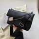 thumbnail image 4 of Nuevo bolso de mensajero Joker Tide plegable de cuero PU con broche grande, bolso pequeño debajo del brazo de gran capacidad, negro, 4 of 5