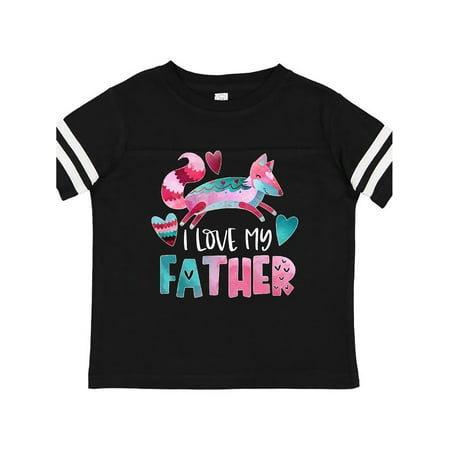 

Inktastic I Love My Father Pink and Blue Fox with Hearts Gift Toddler Boy or Toddler Girl T-Shirt