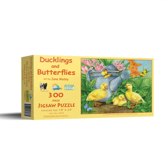 SUNSOUT INC - Ducklings and Butterflies - 300 pc Jigsaw Puzzle by Artist: Jane Maday - Finished Size 18" x 24" - MPN# 16078