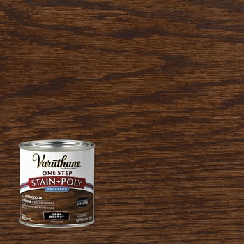 Dark Walnut, Varathane Stain + Polyurethane, Semi-Gloss -384360, Half Pint