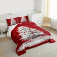 thumbnail image 4 of Manfei Red Grey Christmas Tree Bedding Comforter Set, Winter Snowflake Twin Comforter Sets, Teens Boys Girls Kids Reversible Bedding Set, Microfiber Bedroom Decor, 2-Piece, 4 of 9