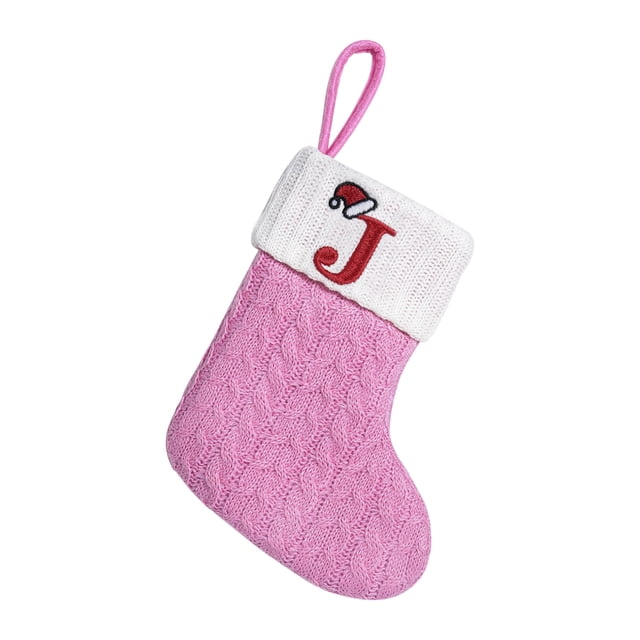 Bolsas de Regalo de Navidad Medios de Punto, Medios de Lana, Cartas Bordadas, Bolsa de Regalo de Dulces para Niños, Bolsa de Regalo de Medias de Navidad