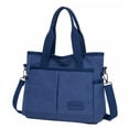 thumbnail image 1 of Canvas Commute Bag Contrast Color Top-Handle Bags Multi-function Simple for Work, 1 of 8