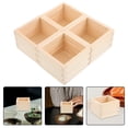 thumbnail image 3 of Caja de sake cuadrada de estilo japonés, 4 unidades, creativa caja de madera para sushi, para el hogar y el restaurante, organizador de vasos de sake reutilizables, vajilla tradicional japonesa., 3 of 7