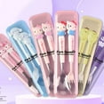 thumbnail image 2 of Adorable Kawaii Kuromi Utensil Set - Stainless Steel Fork and Spoon with Cute Cartoon Kuromi Carrying Case, 2 of 4