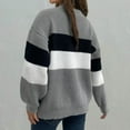 thumbnail image 4 of Sinpiling Plus Size Sweaters for Women S-4X Casual Long Sleeve Crewneck Pullover Knitted Tops Ladies Trendy Color Block Comfort Sweater, 4 of 5