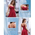 thumbnail image 3 of Women's Cocktail Party Dress, Formal Wedding Guest High Low Dress, Fit Flare Holiday Prom Dress, 3 of 10