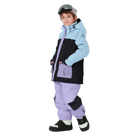 Hellosay Kids Snow Suit for Boys Girls Waterproof Windproof 2 Piece Ski Suits Pant and Jacket Snowsuit Winter Outdoor Overalls 3-12T