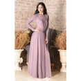 thumbnail image 2 of KOH KOH Long Sleeve Modest Fall Winter Elegant Evening Flowy Empire Waist Full Floor Length Cocktail Formal Tall Pleated Maxi Dress Gown Abaya For Women Dusty Pastel Pink Medium US 8-10 NT009, 2 of 7