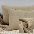 thumbnail image 4 of Deconovo Rectangle Throw Pillow Covers Cushion Covers Faux Linen Pillowcases for Sofa 12 x 20 inch Taupe Set of 2 No Pillow Insert, 4 of 5
