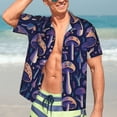 thumbnail image 5 of Lsque Floral Hippie Mushrooms pattern Hawaiian Shirt for Men, Unisex Summer Beach Casual Short Sleeve Button Down Shirts-X-Large, 5 of 9
