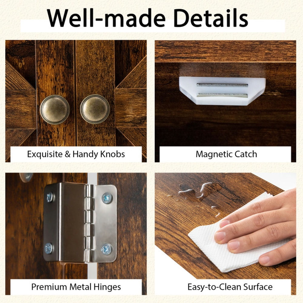 Finihen Bathroom Wall Cabinet, Wall Mounted Bathroom Cabinet, Medicine Cabinet, 2-Door Bathroom Wall-Mounted Medicine Cabinet with Open Shelf and Towel Rack, for Bathroom, Rustic Brown Finihen Bathroom Wall Cabinet, Wall Mounted Bathroom Cabinet, Medicine Cabinet, 2-Door Bathroom Wall-Mounted Medicine Cabinet with Open Shelf and Towel Rack, for Bathroom, Rustic Brown