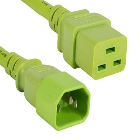 SANOXY Cables and Adapters; 2ft 14 AWG 15A 250V Power Cord (IEC320 C14 to IEC320 C19), Green