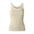 thumbnail image 4 of JGGSPWM Womens Sleeveless Ribbed Tank Tops Summer Round Neck Slim Fit Striped Print Top Casual T Shirts Clothes Beige L, 4 of 9