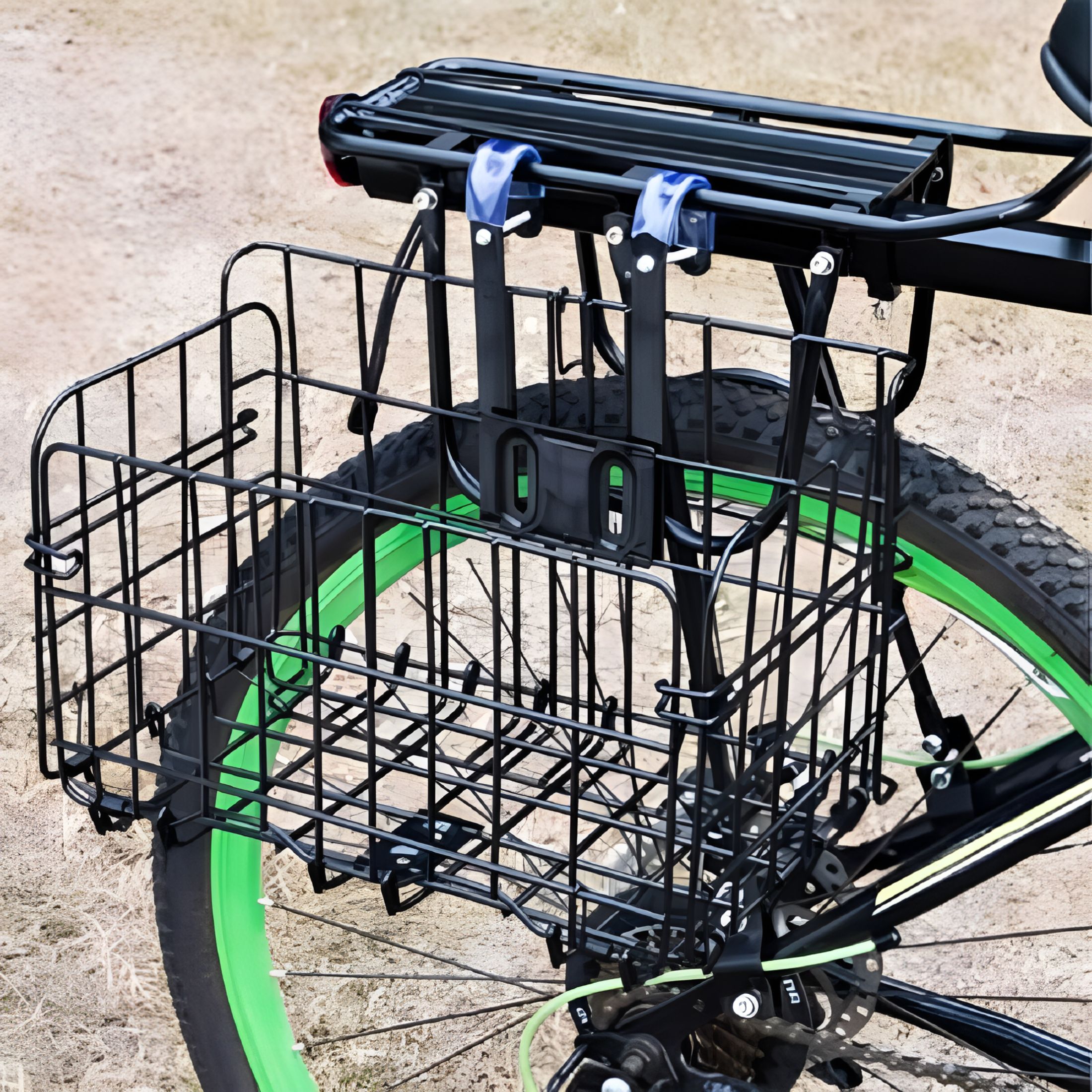 LADYGYM 2026 New Foldable Metal Wire Basket Front Bag Rear Hanging Basket for Mountain Bike Folding Bicycle for Commuting, Shopping, Touring, Camping, Picnic (Black)