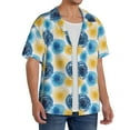 thumbnail image 2 of Goofa Circular Printed Men's Casual Short-sleeved Shirt,Lightweight Breathable Button-down,Summer Casual men's top,Versatile Fashion shirt-Large, 2 of 7