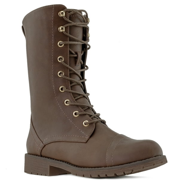 Room Of Fashion Women's Hidden Pocket Side Zip Combat Ankle Boots