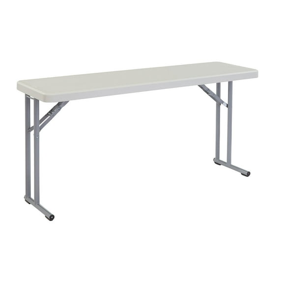 Global Industrial Interion 18" x 60" Plastic Folding Seminar Table, Gray