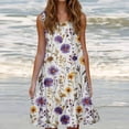 thumbnail image 1 of Ovzne Robes pour Femmes 2025 Robe Mode Féminine Vacances Été Couleur Unie Sans Manches Fête Plage Robe Printemps Robe Imprimée Liquidation, 1 of 6