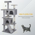 HomGarden 55''H MultiLevel Cat Tree Double Condo Scratching Post Tower
