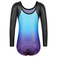 thumbnail image 2 of BAOHULU Gradient Blue Gymnastics Leotard Long Sleeve Dance Clothes, 2 of 6