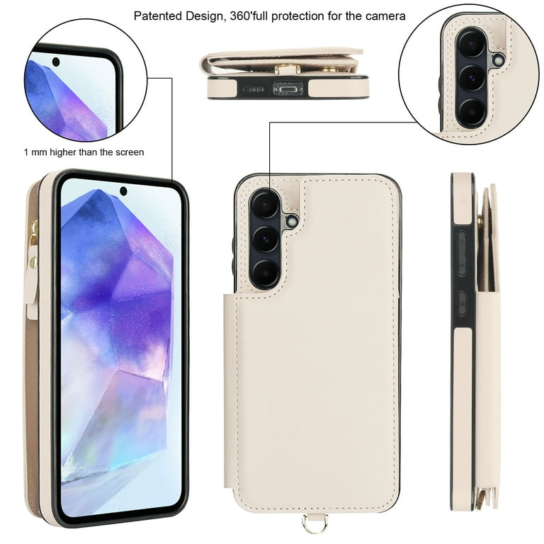 Compatible with Samsung Galaxy S25 Crossbody Wallet Phone Case