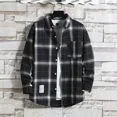 thumbnail image 5 of Camisas y blusas casuales a cuadros para hombre con bolsillos Camisas y blusas para hombre Manga larga verde Novedades en moda con mangas abotonadas 2024 XXL, 5 of 5