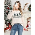 thumbnail image 4 of Christmas Sweaters for Women Christmas Tree Fall Cable Knit Sweater Fair Isle Crewneck Pullover Sweater Shermie, 4 of 9