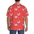 thumbnail image 5 of Xecao offers the Cartoon Rooster for Men's Casual Short-sleeved Shirt, a button-up collared shirt with a pocket, perfect for beach vacations and yacht travel in the Small size., 5 of 7