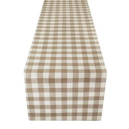 

13 x 72 in. Buffalo Check Reversible Table Runner Taupe