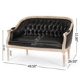 thumbnail image 2 of Black French Country Loveseat Sofa with Button Tufting, Nailhead Accents & Turned Legs – PU Upholstered Elegance for Living Room, 2 of 8