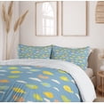 thumbnail image 6 of Ambesonne Bird on a Wire Duvet Cover Sets, Winged Animal Clouds, 2-Queen, Blue Grey Multicolor, 6 of 7