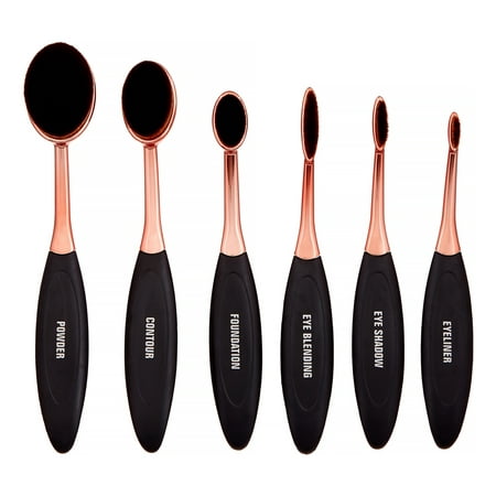 Premium Oval Makeup Brush Set, 6 Pieces ($23 (Best Makeup Brush For Highlighting)
