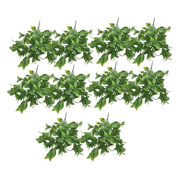 Homoyoyo Artificial Green Leaf Stems 10pcs Fake Leaves for Indoor Home Decor Floral Arrangements