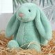 thumbnail image 1 of Juguetes de peluche de conejito de Pascua de 9,8 pulgadas, color verde salvia, peludos y holgados, animales de peluche de conejito de color sólido, peluches de eucalipto difusos para decoración, 1 of 8