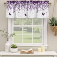 thumbnail image 3 of Purple Spring Botanical Valances for Windows, Decorative Rod Pocket Window Valance Curtains, Weeping Eucalyptus Butterfly Short Curtain Drapes for Kitchen/Living Room, 2 Panels, 54" W x 18" L, 3 of 8