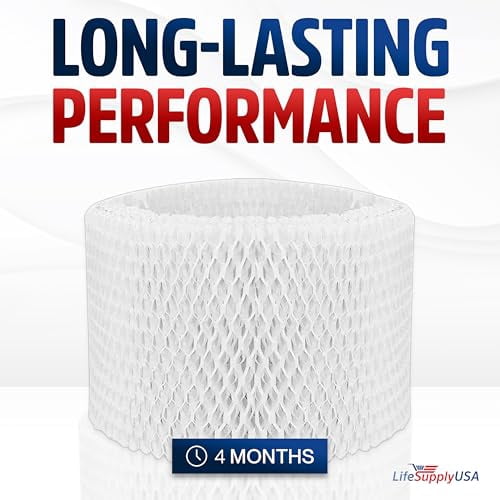 Filter A Humidifier Filter Replacement Wick Compatible with Honeywell HCM350, HCM645, Sunbeam 1173, Relion WA-8D, Kaz 3020, Vicks V3100 V3800 by LifeSupplyUSA (6-Pack)