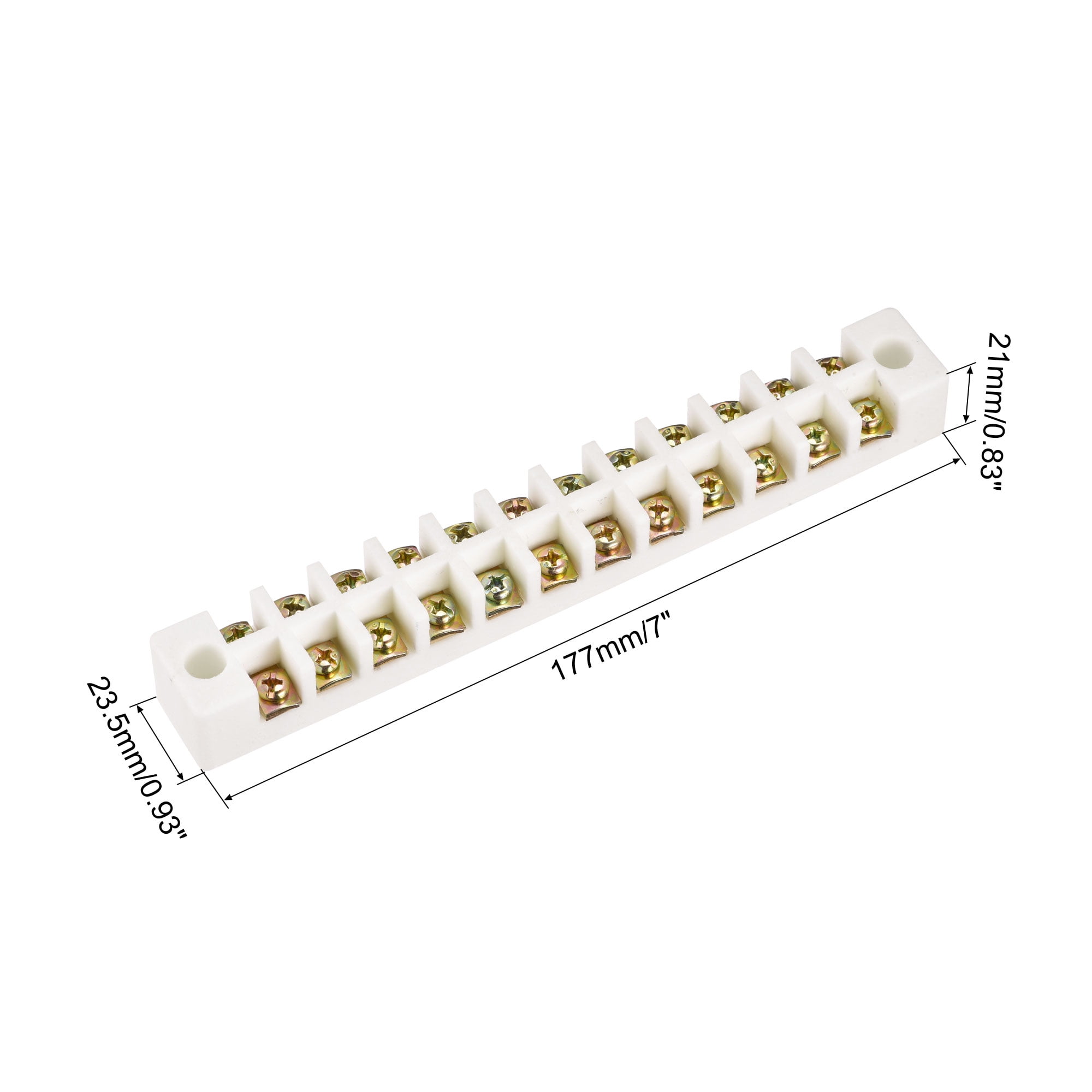 Uxcell Porcelain Ceramic Terminal Block 12 Way High Temperature 177x23.5x21mm for Wire Connector