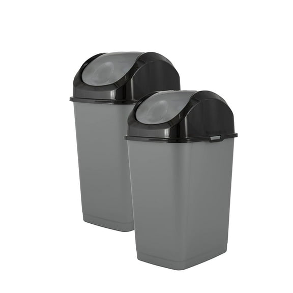 Superior 10 qt Slim Swing Trash Can Gray/Black