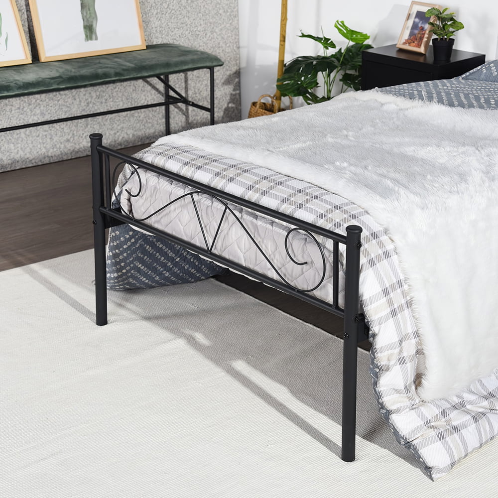 Kepooman Modern Metal Single Bed Frame for Apartment Bedroom Dorm, 77.5" * 40.9" * 34.6", Black Kepooman Modern Metal Single Bed Frame for Apartment Bedroom Dorm, 77.5" * 40.9" * 34.6", Black