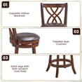 thumbnail image 2 of 360° Swivel Counter Height Chairs with PU Leather Cushioned Seat and Footrests, 2 of 8