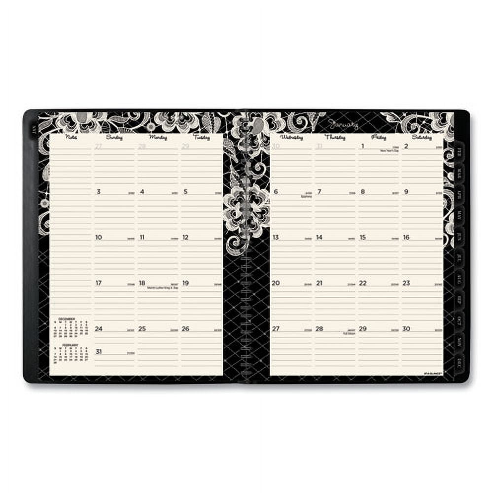 Lacey Weekly Block Format Professional Appointment Book, Lacey Artwork, 11 x 8.5, Black/White, 13-Month: Jan 2026 to Jan 2027 | Bundle of 2