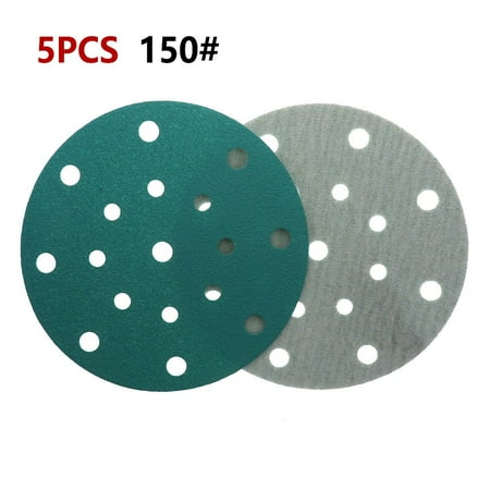 

6Inch 17Hole Sanding Discs Hook&Loop Wet Dry PET Film Green Sandpaper Polishing
